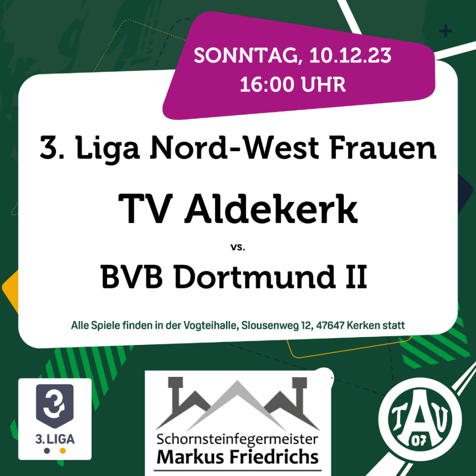 3. Liga Damen des TV Aldekerk am Sonntag zu hause gegen Dortmund